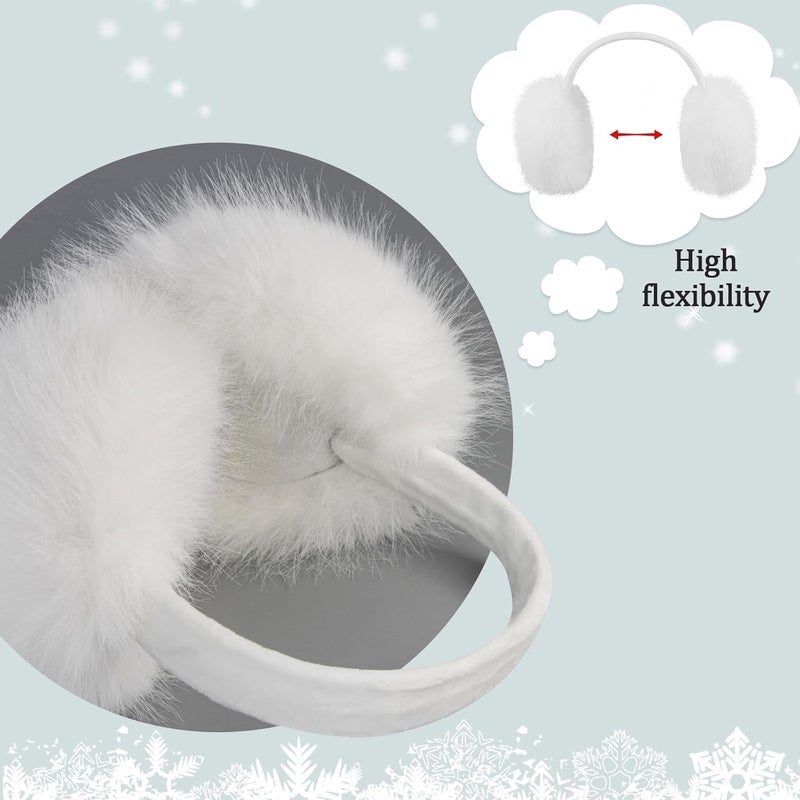 FSTEOE Women Winter Ear Muffs Foldable Girl Ear Warmer Fashion Furry Earmuff Soft Ear Cover Cold Weather - Image 4